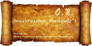 Oesztreicher Manszvét névjegykártya